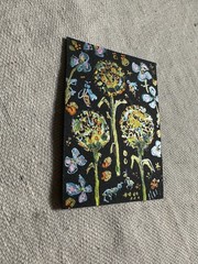 ACEO Original Watercolor Dandelion Flower Art by Bri Sander 3.5 x 2.5” OOAK ATC