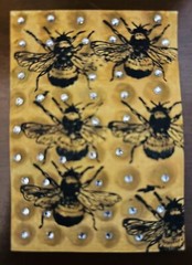 ACEO original art cards “Bees Party”