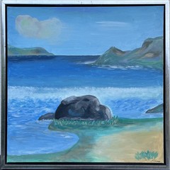Oil Painting Coastal Landscape Formentor Peninsula Mallorca Spain Mediterranean