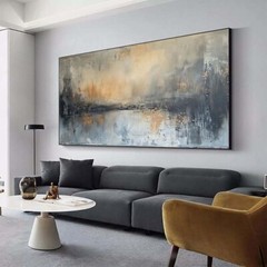 Gray Large Wall Art Paintings Hand Painted Abstract Oil Painting on Canvas