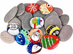 River Rocks for Painting 25 Pcs Large 2-3 Inch Flat Smooth Painting Stones Craft