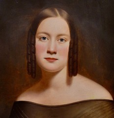 19th c. Portrait of a Young Elegant Bride-Oil painting c.1840s