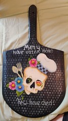 Hand painted Wooden Pizza Paddle Peel – Skull Kitchen