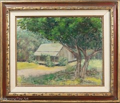 Beautiful Vintage Impressionist Painting of Old Florida Southern Cracker House