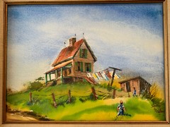 Henry McAlevy Vtg Original Watercolor Painting Country Landscape Homestead