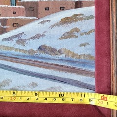 New Mexico Navajo Artist John Yazzie Original Winter 1988 Painting Framed 11×8
