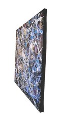 Original Abstract Acrylic Drip Painting on Canvas 24 X 24 Inch Modern Wall