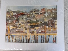 Maine, Opera House / orig watercolor / matted / 16″H x 20″W / Mimi Davis, Artist