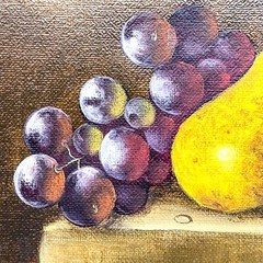 Vintage Oil Painting Framed Signed G. Frauke Fruit Motif 31x36cm
