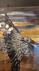Original Mixed media „Good Fortune“ Flying Crane 50% off listedPr Free Shipping!