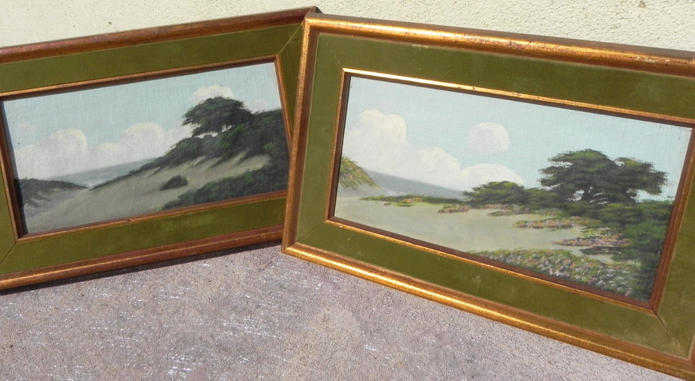 Richard DeTreville 1864-1929 PAIR small landscape paintings listed California