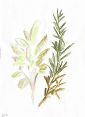 Colorful Leaves Plant Botanical Art Modern Original 11 x 14 Paper