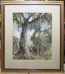 Otto Rothenburgh 1930s Louisiana Bayou WC Listed New Jersey Artist