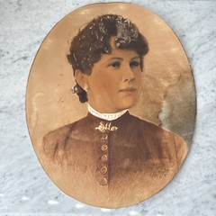 Antique Pastel Painting Of The Lady California Artist Ada Nolte 1864 Victorian