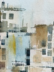 East Northport Long Island Artist & Instructor Lucy Taylor W/C. NYC Tenements ￼