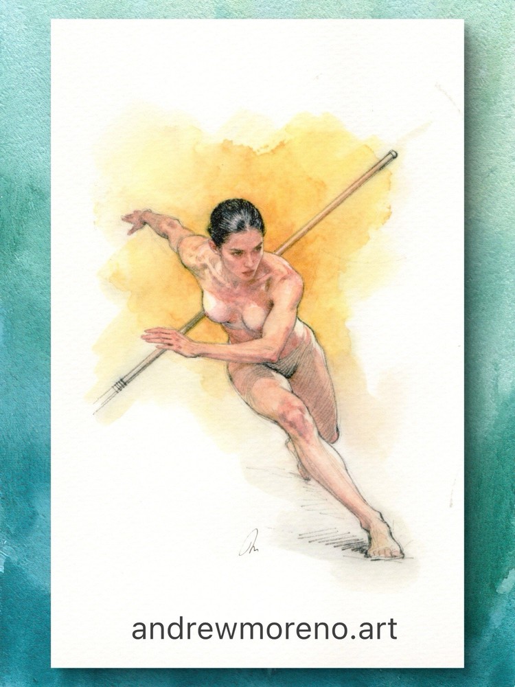 Original Female Figure Portrait Classical Painting 5.5×8.5 Book page