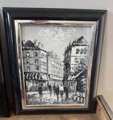 Caroline C. Burnett Impressionist street scenes of Paris Paintings Set Of Two
