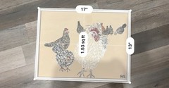 Chickens, an original painting