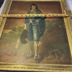 Vintage Blue Boy Reproduction 15.5×19.5 Distressed Gold Vtg Frame Wall Art