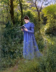 Oil painting paul marie lapierre renouard – a quiet moment girl in landscape art
