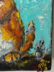 Ginger Cat Original Art Small Wall Art on Canvas Impasto Artwork Orange Cat Art