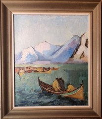 Knut Norman (1896-1977): MOTIF FROM GREENLAND, original oil painting