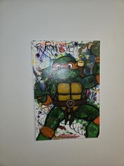 OG Graffiti Pop Art Painting of Teenage Mutant Ninja Turtles Michaelangelo