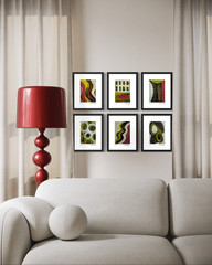 Set Of 6 Original Abstract Acrylic Paintings Matted 8×10 Warm Earth Tone Décor