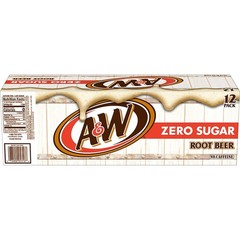 Zero Sugar Root Beer Soda 12 fl oz Cans Pack of 12 Variety Caffeine Free