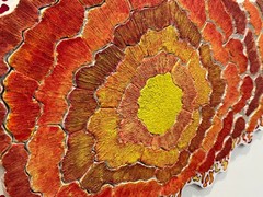 M. Wolff Solar Bloom Original Wood Wall Sculpture Mixed Media Abstract Art 1999