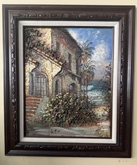 Paco „G“ Garcia 1988 Original Oil Painting Baja Beach Impasto 3D Textured 28×23