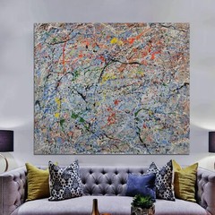 Jackson Pollock style Professional￼ Artist Canvas￼ painting￼ 72”X60”Abstract,6ft