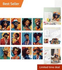 Beginner-Friendly 12 Pack Pre-Printed Canvas for Creative Adult Art Nights 8×10