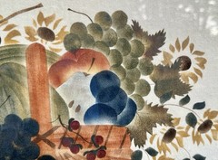 Vintage Folk Art Theorem of a Basket of Fruit by Hope R. Angier