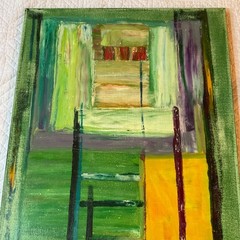 Abstract modernist interior original PAINTING by Clark greens
