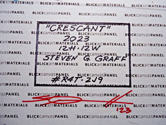 ORIGINAL PAINTING SIGNED acrylic „Crescent“ 12×12 canvas panel Steven G. Graff