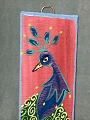 Original NOR Mermaid Paintings Florida Folk Art On Wood – Peacock Rose Pink