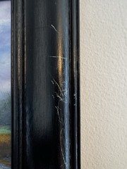 1966 Oil on Canvas Painting „After The Rain“ Signed Framed 18x 15 Boy Dog Moody
