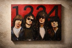 Ramones Oil Painting 18×24 on Wood Panel “1,2,3,4” Punk Rock Art