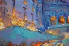 Amalfi Coast art Original painting IMPRESSIONISM Oil on panel by S Chernyakovsky