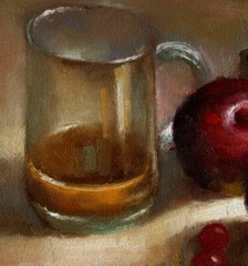 Plums with Harmonica and Coffee 8×10 in. Original Oil on canvas HALL GROAT II