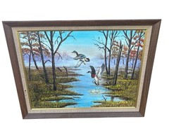 Milton Geyer Duck Decoy Carver Green Bay Wisconsin Original Painting Signed