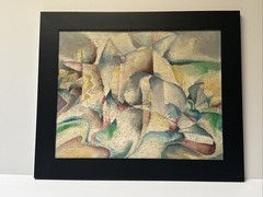 MID CENTURY PAINTING CUBIST CUBISM ABSTRACT EXPRESSIONISM EXHIBITED SURF MCGHEE