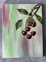 Hand Painted Cherries