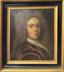 Manner of Sir Godfrey Kneller Portrait Gentleman Oil Canvas 18th Century