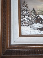 Beautifully framed mountain scenery vintage Oil painting on canvas signed dated