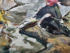 No.: 1033 oil painting artwork frame painting oil painting city river people