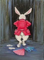 ACEO RYTA Alice In Wonderland Art print of painting illustration White Rabbit 🌺