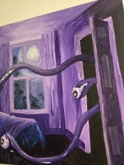 Original Scary Horror Painting 14×18 Hand Painted Acrylic Art Creepy Dark Artwor