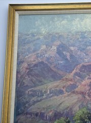 ANTIQUE AMERICAN IMPRESSIONIST PAINTING 1930 GRAND CANYON LARGE CHESTER SCHROCK